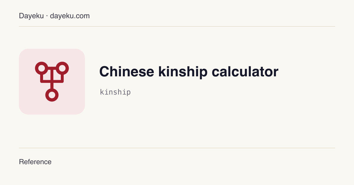 Chinese kinship calculator · Write a chain of relations and get the Chinese term of address
