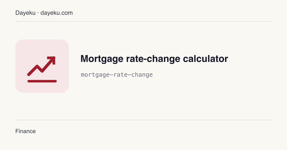 Mortgage rate-change calculator · Compare remaining payments and interest before and after a rate change