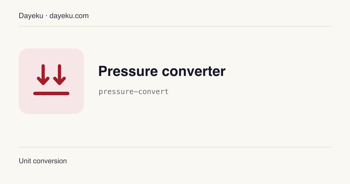 Pressure converter · Convert one pressure into 12 units including Pa, bar, atm, psi and mmHg