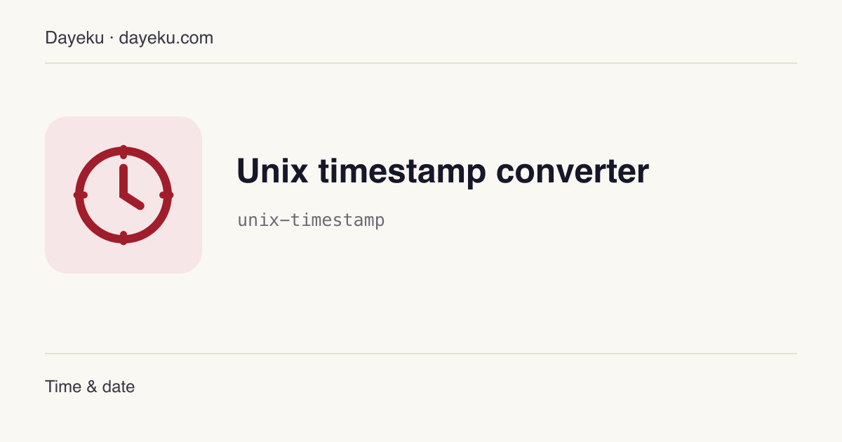 Unix timestamp converter · Convert between timestamps and dates in a chosen time zone