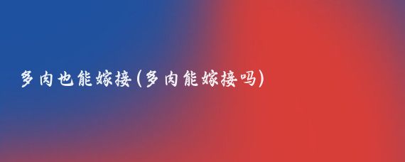 多肉也能嫁接(多肉能嫁接吗)